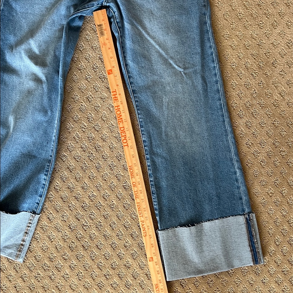 NEW Kancan Mid Rise Medium Blue Cuff Flare Denim Jean Sz 13 - Picture 8 of 8